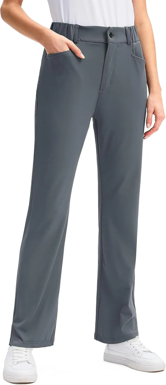 SANTINY Women's Golf Pants with 5 Pockets High Waisted Quick Dry Stretch Pants for Women Travel Work Casual