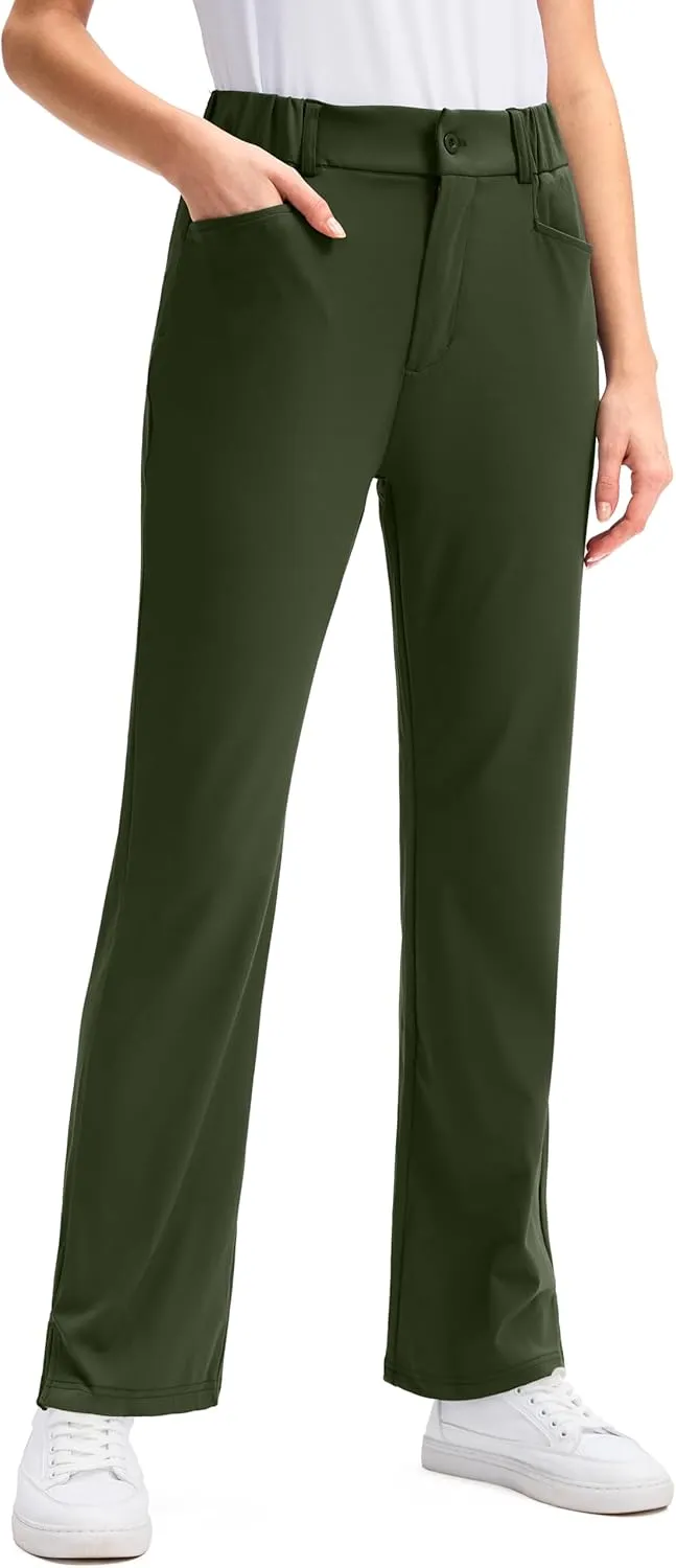 SANTINY Women's Golf Pants with 5 Pockets High Waisted Quick Dry Stretch Pants for Women Travel Work Casual