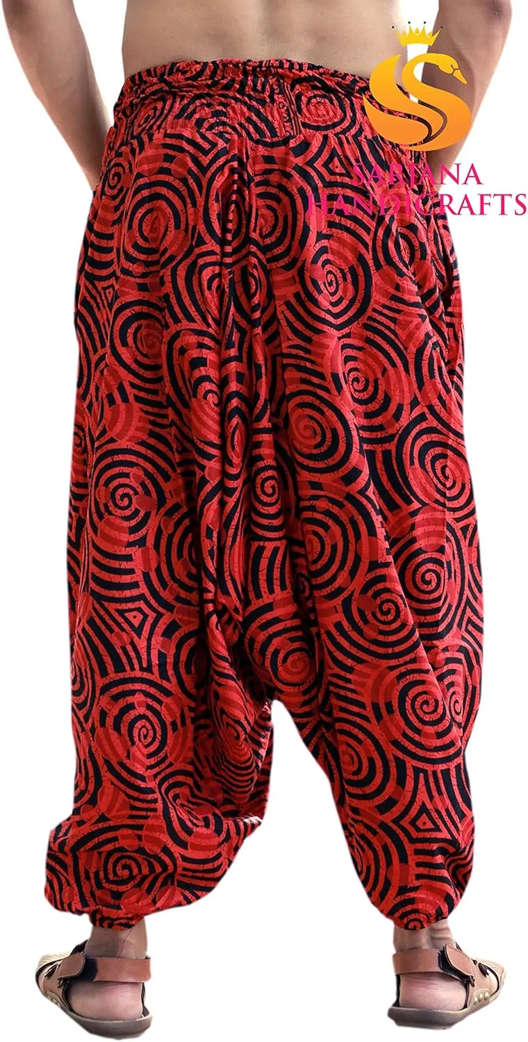 SARJANA HANDICRAFTS Men Women Cotton Harem Pants Pockets Yoga Trousers Hippie
