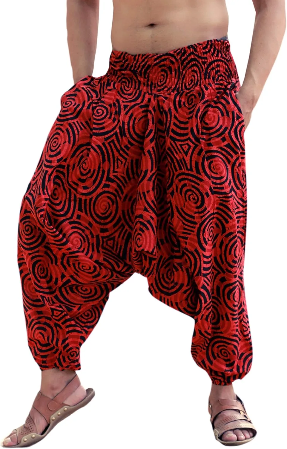 SARJANA HANDICRAFTS Men Women Cotton Harem Pants Pockets Yoga Trousers Hippie