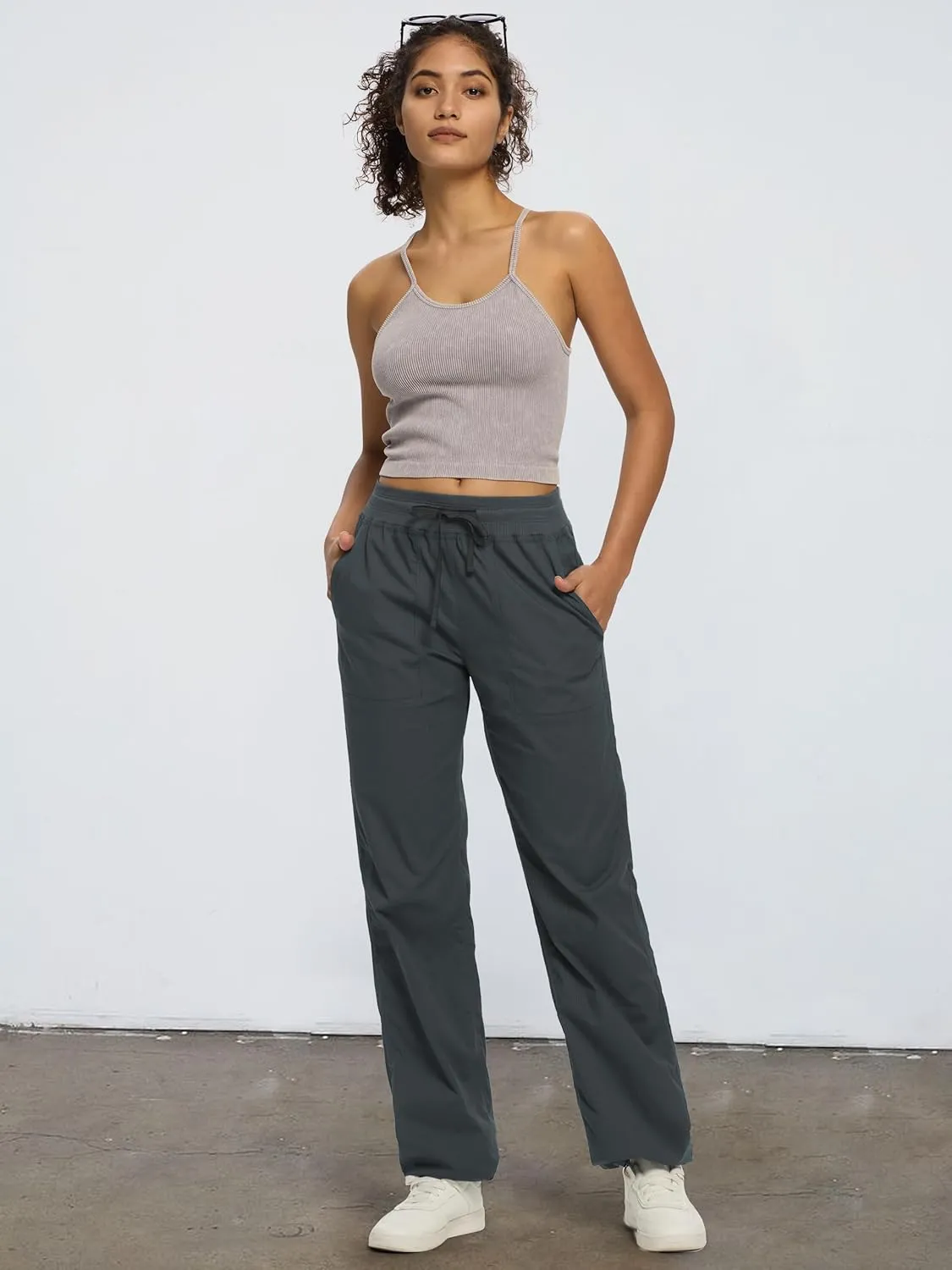 SEVEGO Women's 30"/32"/34"/36" Tall Inseam Lightweight Dance Studio Pants Ruched Workout Athletic Casual Pants