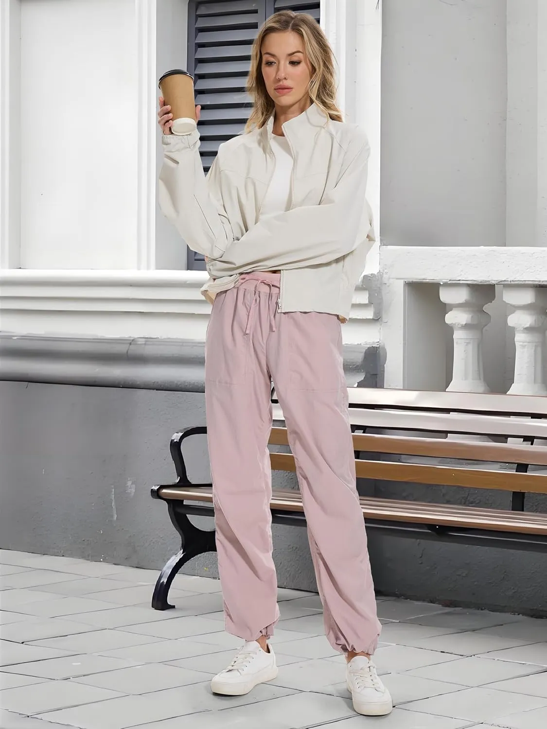 SEVEGO Women's 30"/32"/34"/36" Tall Inseam Lightweight Dance Studio Pants Ruched Workout Athletic Casual Pants