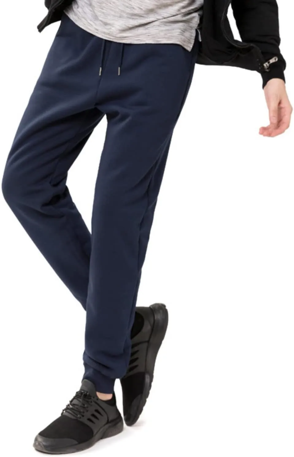 Shiyifa Men's Winter Warm Fleece Sherpa Lined Sweatpants Active Thermal Track Jogger Pants with Pockets