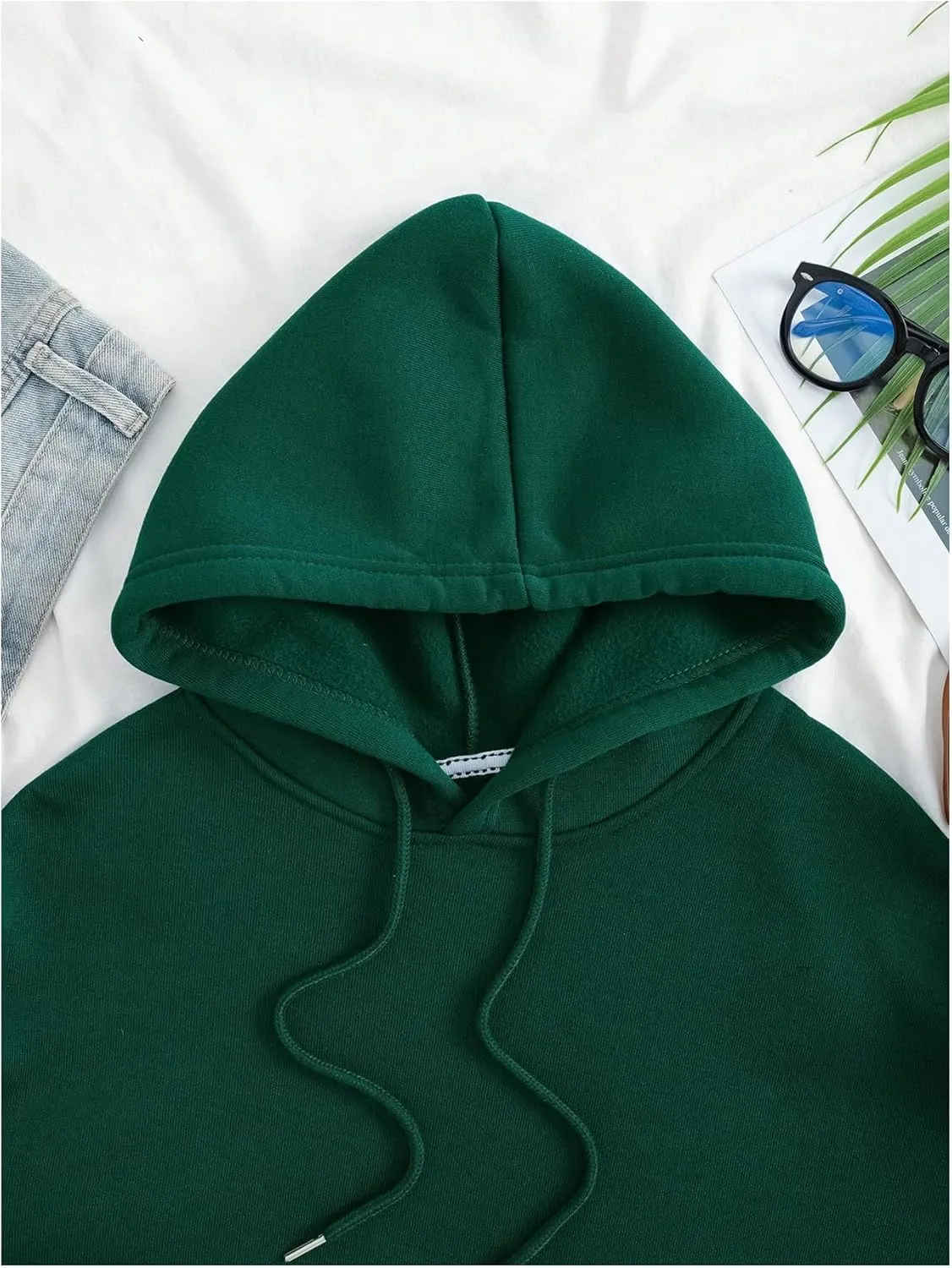 SOLY HUX Hoodies for Women Drawstring Long Sleeve Drop Shoulder Pullover Sweatshirt with Pocket