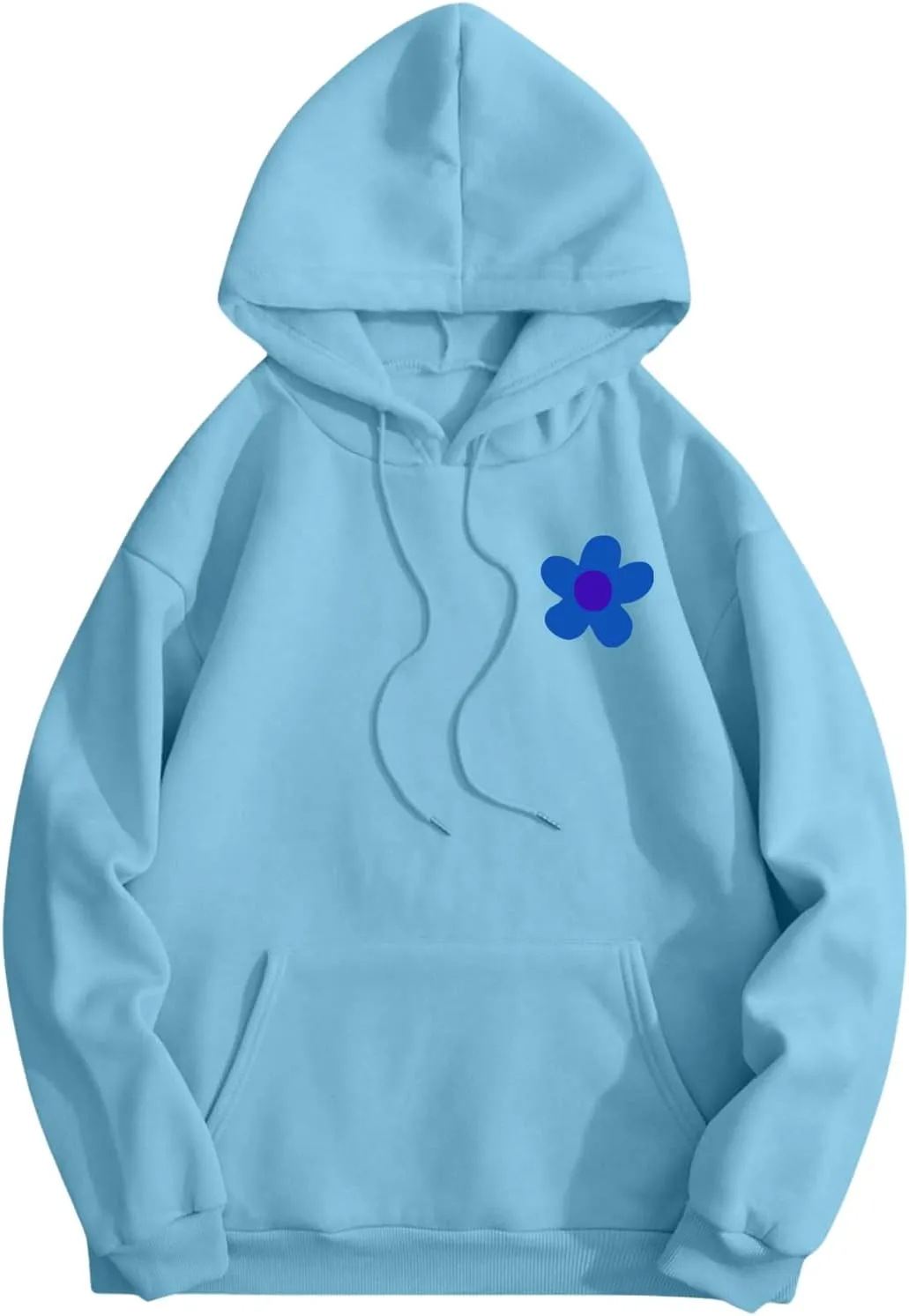 SOLY HUX Women's Graphic Hoodies Oversized Sweatshirts Letter Flower Print Hooded Pullover Tops Cute Fall Clothes