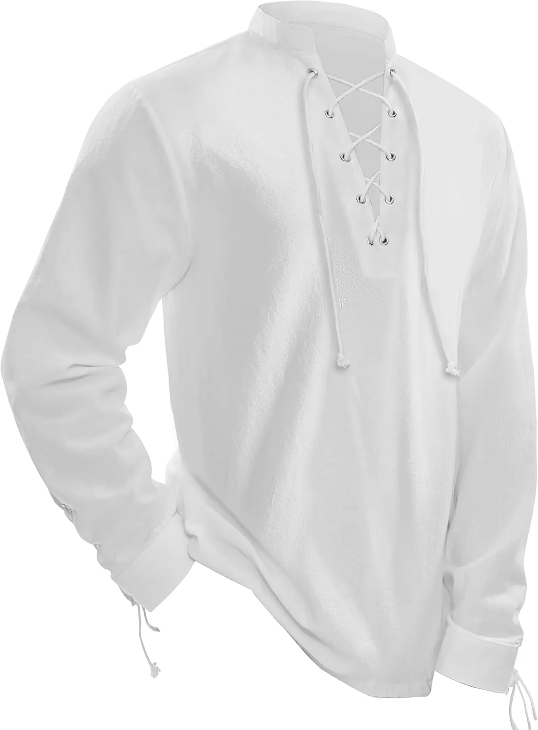 Spooktacular Creations Men's Halloween Renaissance Medieval Viking Costume Long Sleeved Pirate Shirt Top for Dress-Up Parties