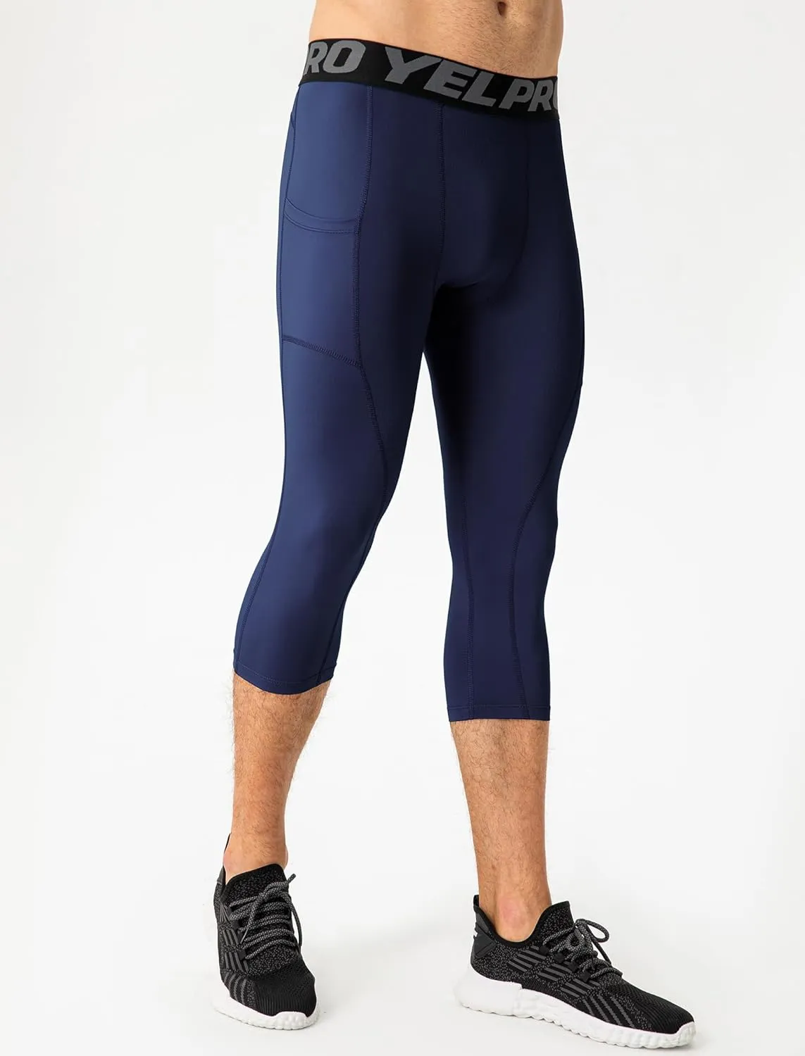 SPVISE 1 or 3 Pack 3/4 Compression Pants Men Athletic Gym Capri Leggings Running Tights Dry Fit Basketball Sports Base Layer