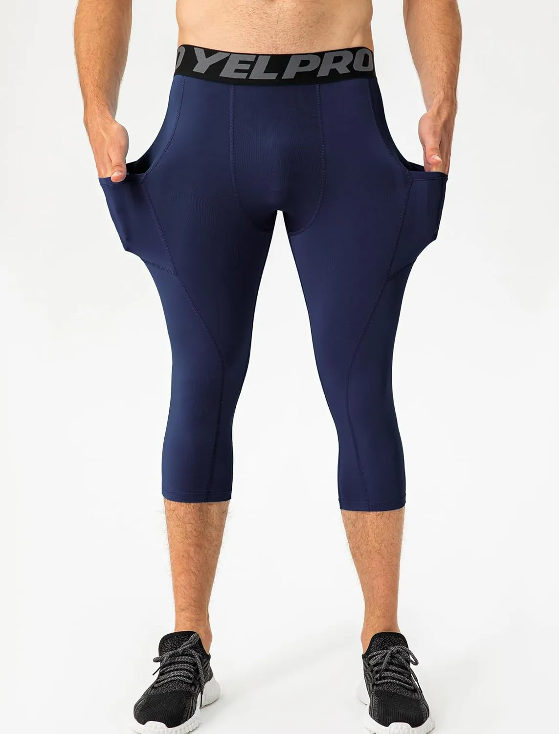 SPVISE 1 or 3 Pack 3/4 Compression Pants Men Athletic Gym Capri Leggings Running Tights Dry Fit Basketball Sports Base Layer