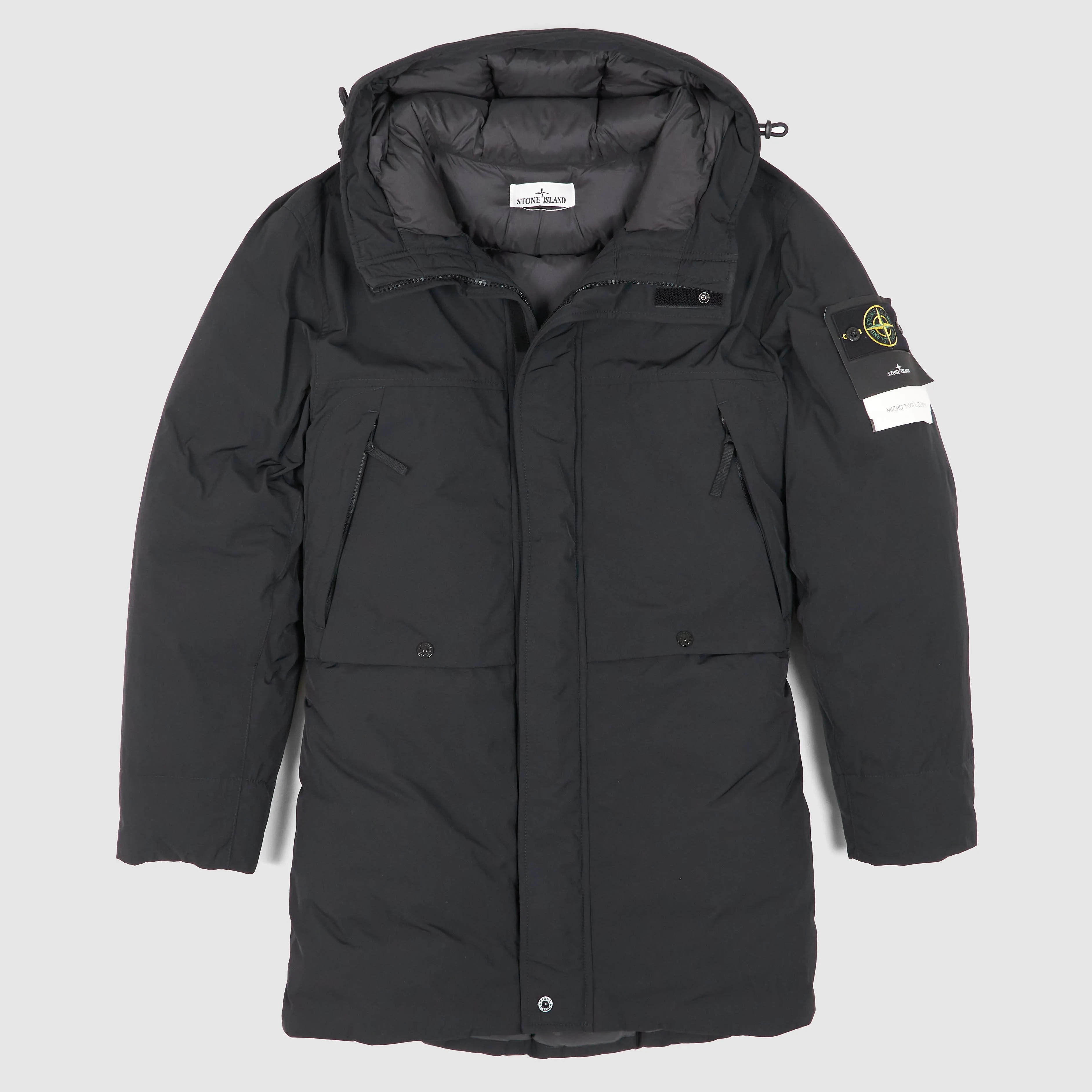 Stone Island Hooded Micro Twill Down Jacket