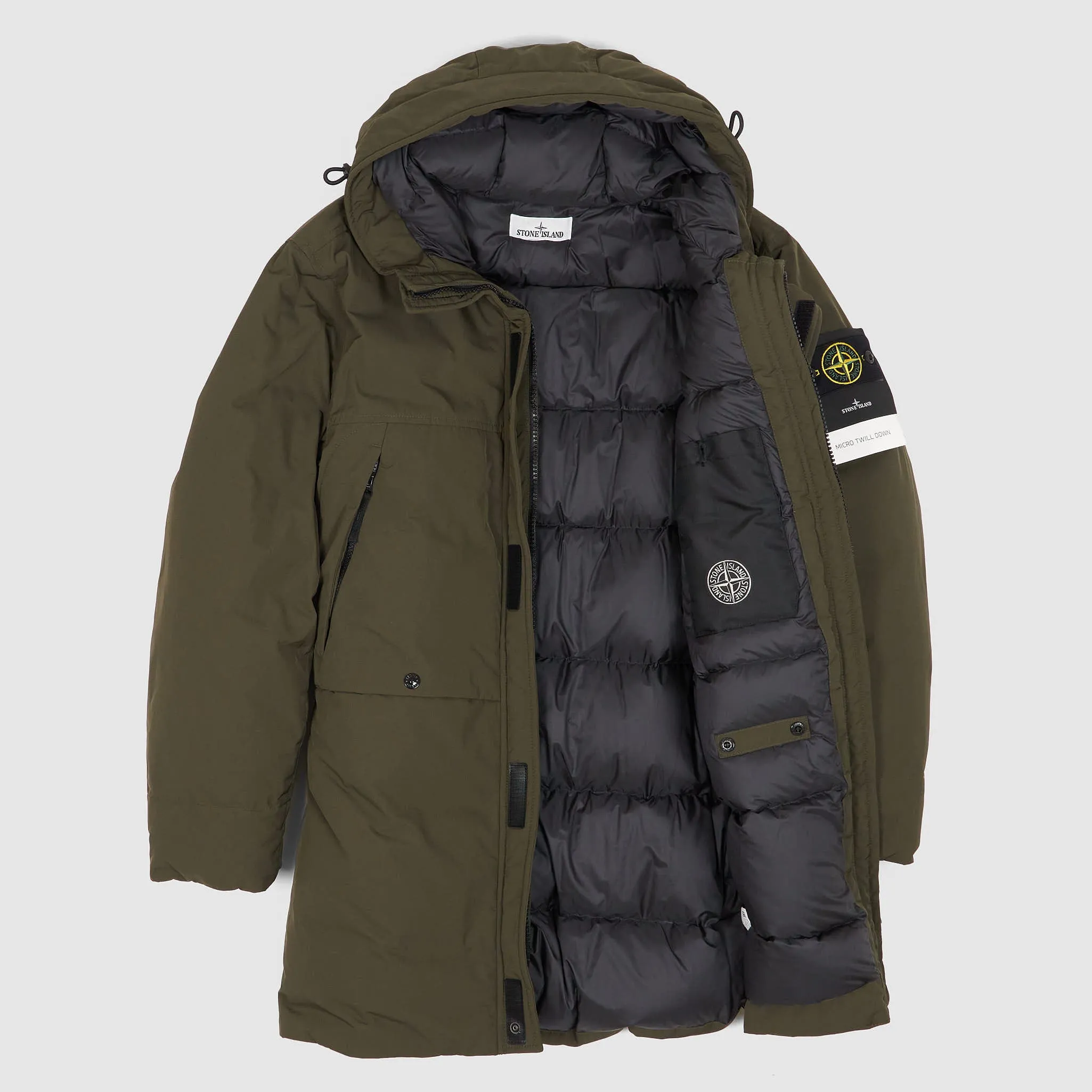 Stone Island Hooded Micro Twill Down Jacket
