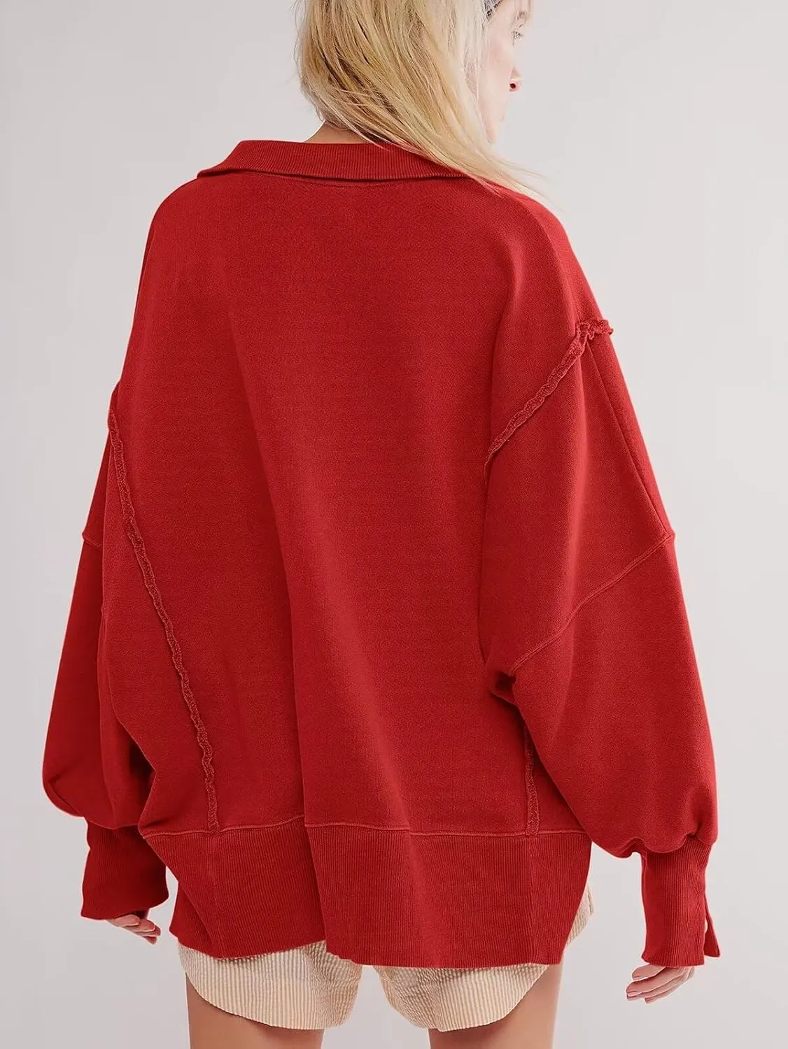Sweatshirt for Women Fall Clothing for Women 2024 Trendy Henley Pullover Button Sweatshirts Tunic Tops S-2xl