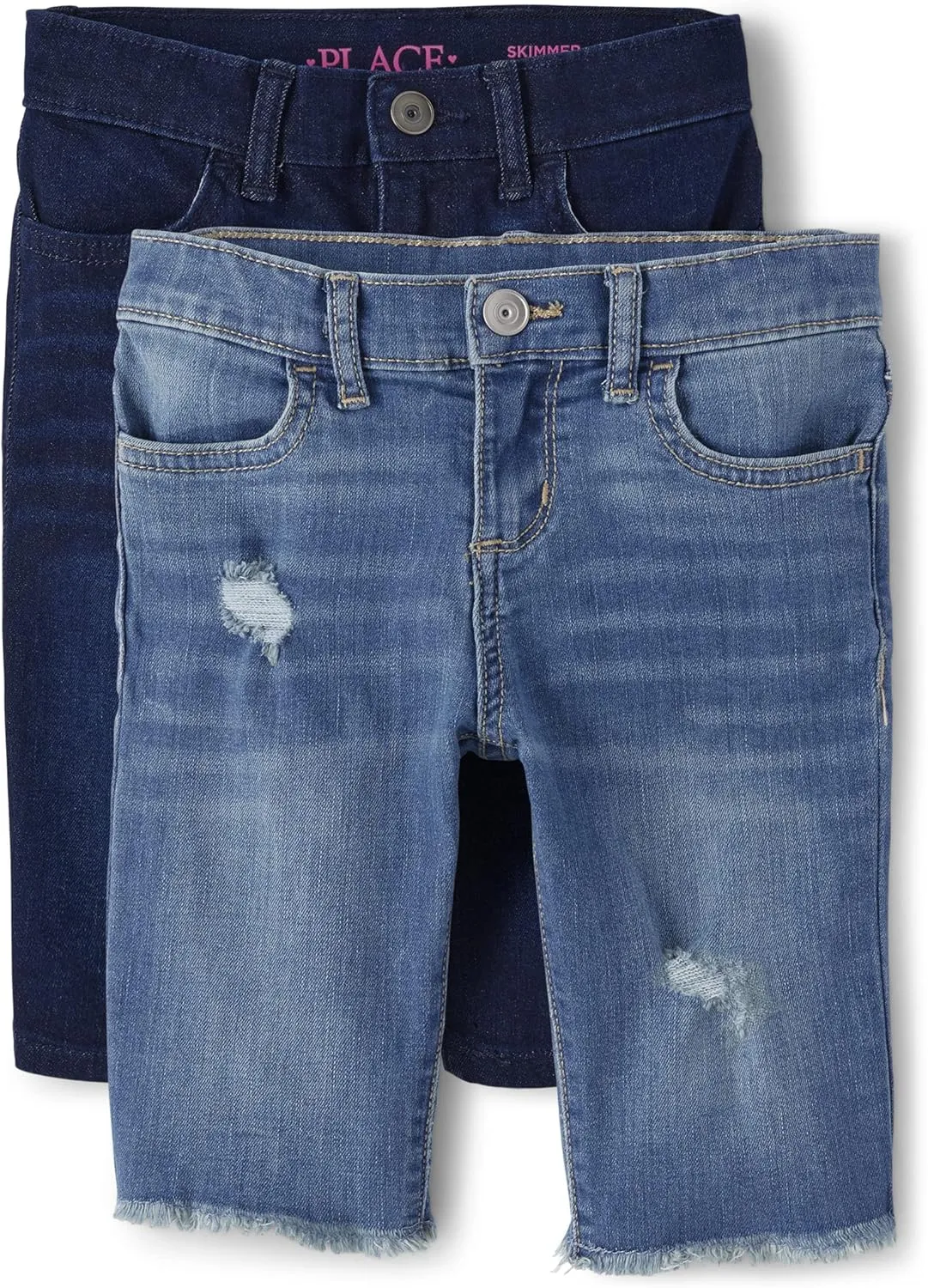 The Children's Place Girls' Denim Skimmer Shorts 2 Pack
