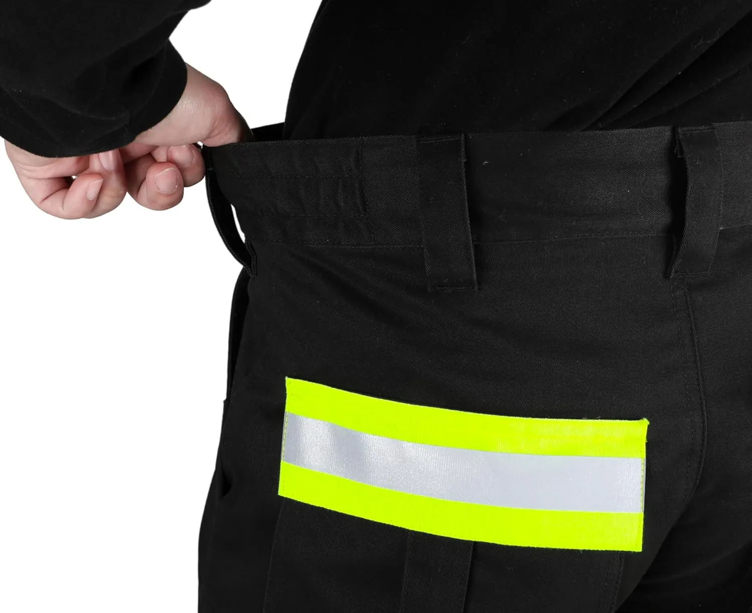 TICOMELA FR Pants High Visibility Cargo Pants NFPA2112 7.5oz Hi-Vis Flame Resistant Elastic Waist Pants