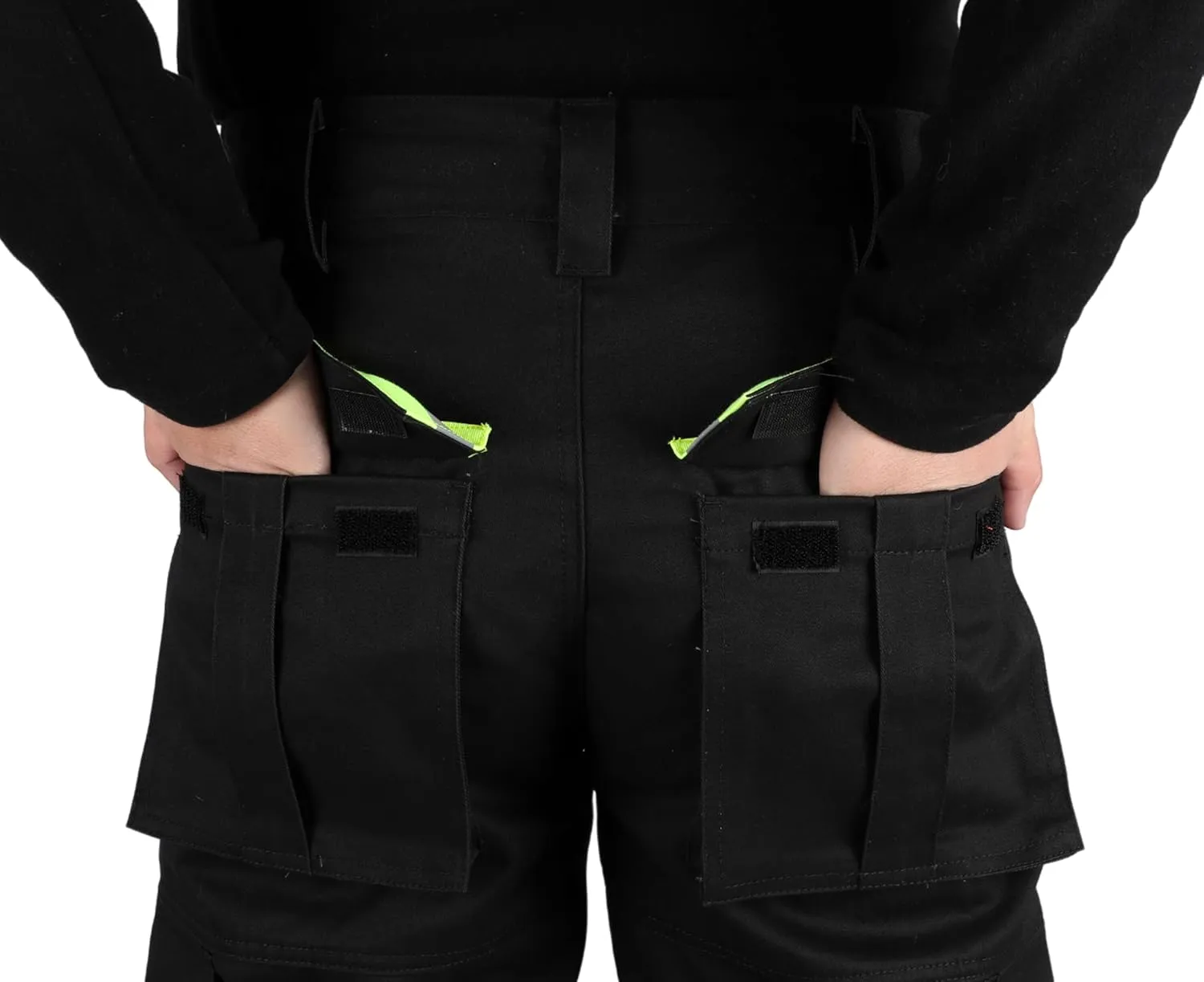 TICOMELA FR Pants High Visibility Cargo Pants NFPA2112 7.5oz Hi-Vis Flame Resistant Elastic Waist Pants
