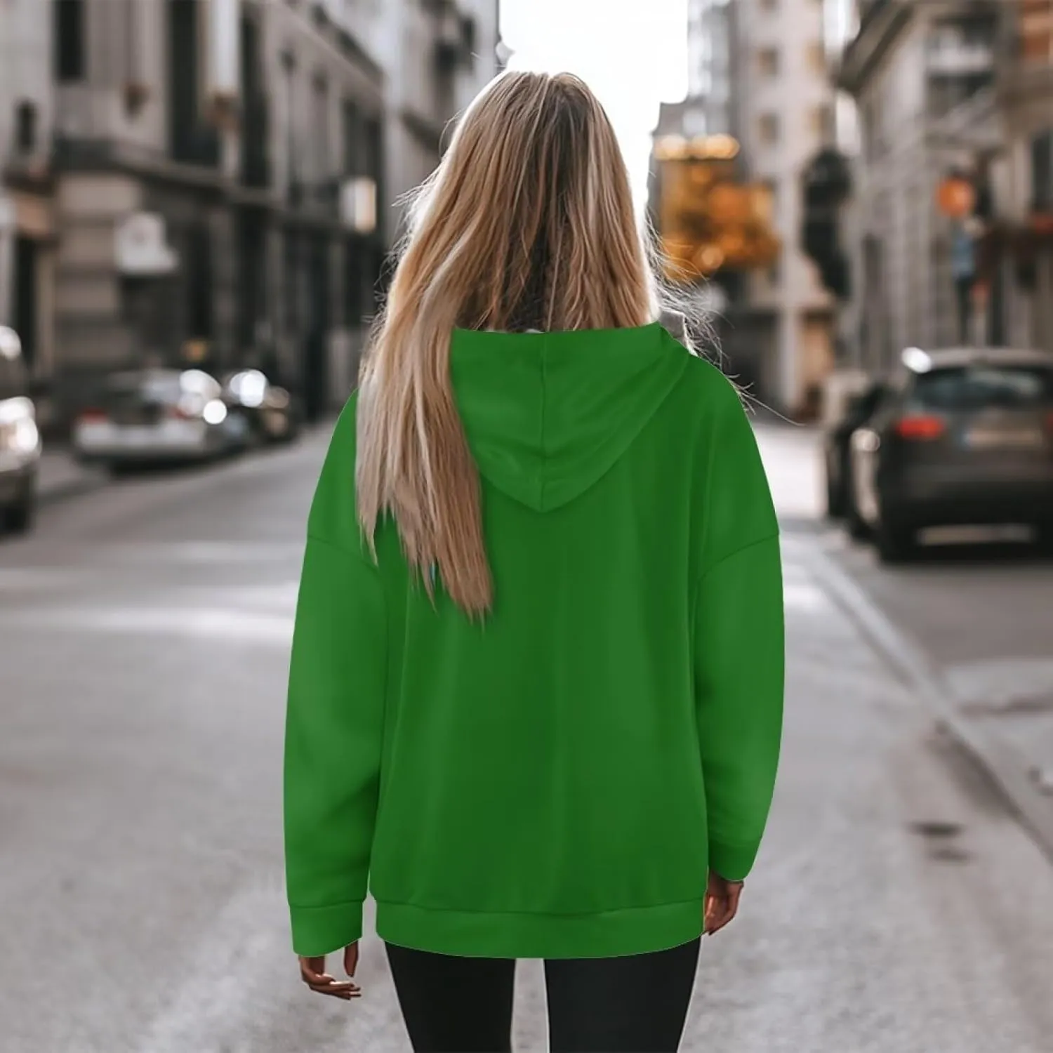 TOADDITDO Women's Casual Hoodies Long Sleeve Solid Lightweight Pullover Tops Loose Sweatshirt Hooded Size S-2XL