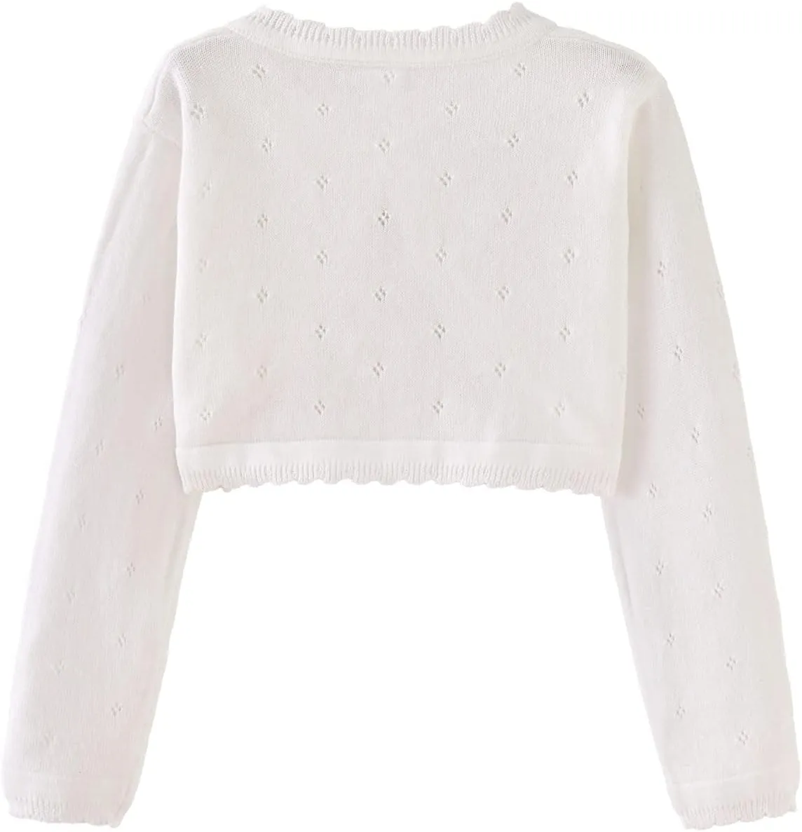Toddler Girls Cardigan Sweater Bolero Shrug Baby Kids Long Sleeve Cropped Dress Up Button Closure Jacket Tops