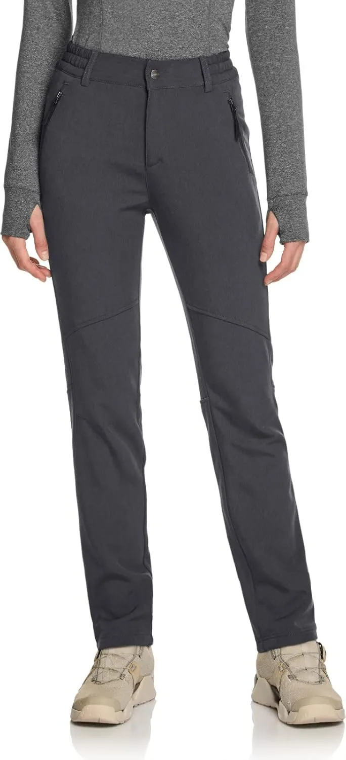TSLA Women's Softshell Winter Snow Ski Pants, Fleece Lined Waterproof Hiking Pants, Insulated Work Outdoor Pants