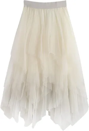 Tulle Skirts for Women High Waisted Tiered A Line Mesh Tutu Skirt Summer Loose Midi Fairy Skirt Festival Party Clubwear 2024