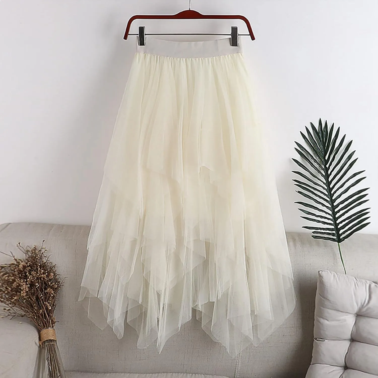 Tulle Skirts for Women High Waisted Tiered A Line Mesh Tutu Skirt Summer Loose Midi Fairy Skirt Festival Party Clubwear 2024