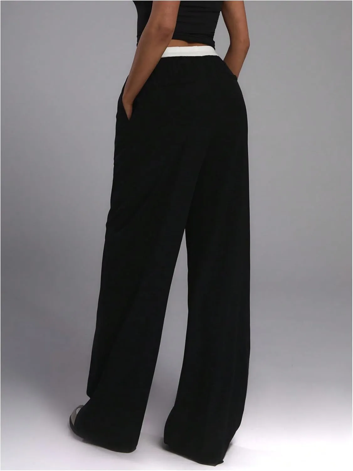 Verdusa Women's High Waist Wide Leg Pants Casual Suit Pant Work Trousers