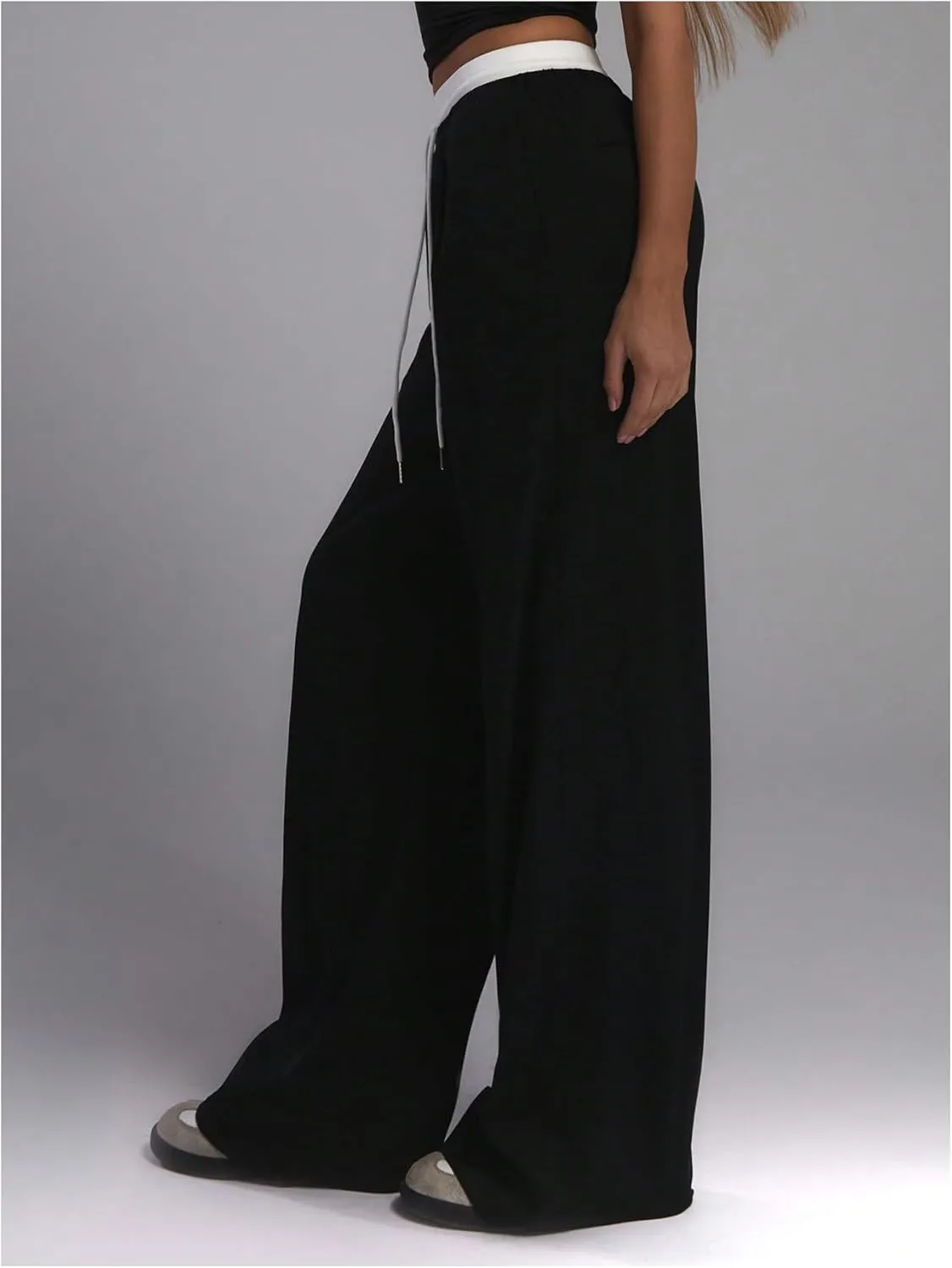 Verdusa Women's High Waist Wide Leg Pants Casual Suit Pant Work Trousers