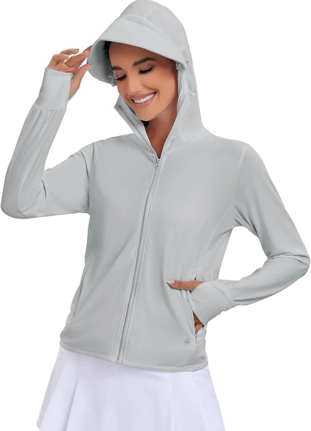 VUTRU Women's UPF 50  Sun Protection Hoodie Jacket Lightweight Long Sleeve Sun Shirt UV Hoodie with Pocket