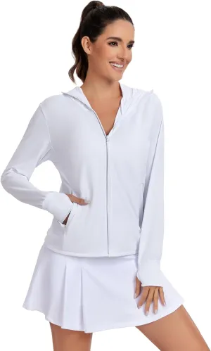 VUTRU Women's UPF 50  Sun Protection Hoodie Jacket Lightweight Long Sleeve Sun Shirt UV Hoodie with Pocket
