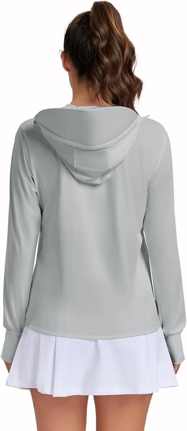 VUTRU Women's UPF 50  Sun Protection Hoodie Jacket Lightweight Long Sleeve Sun Shirt UV Hoodie with Pocket