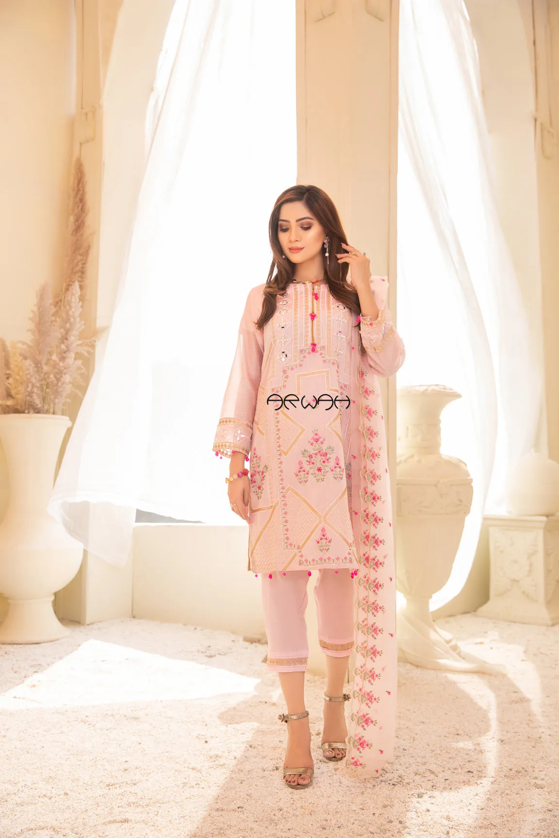 Winter Ready to Wear 3 Pcs Embroidered Collection by Arwah 03
