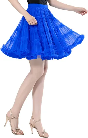 Women Dance Party High Waisted Ruffles Tulle Half Skirt Holiday Party Costume Tutu Ballet Skirts Skirt Plus Size