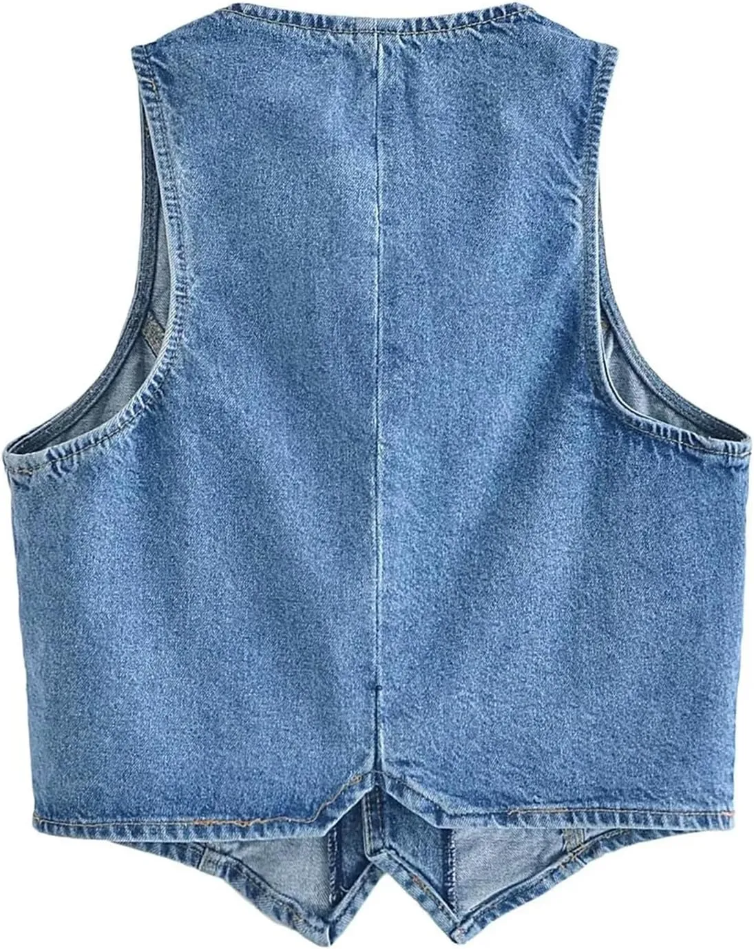 Women Denim Vest Sleeveless Crop Tops Button Denim Gilet Jacket Casual V Neck Jean Waistcoat Y2K Streetwear