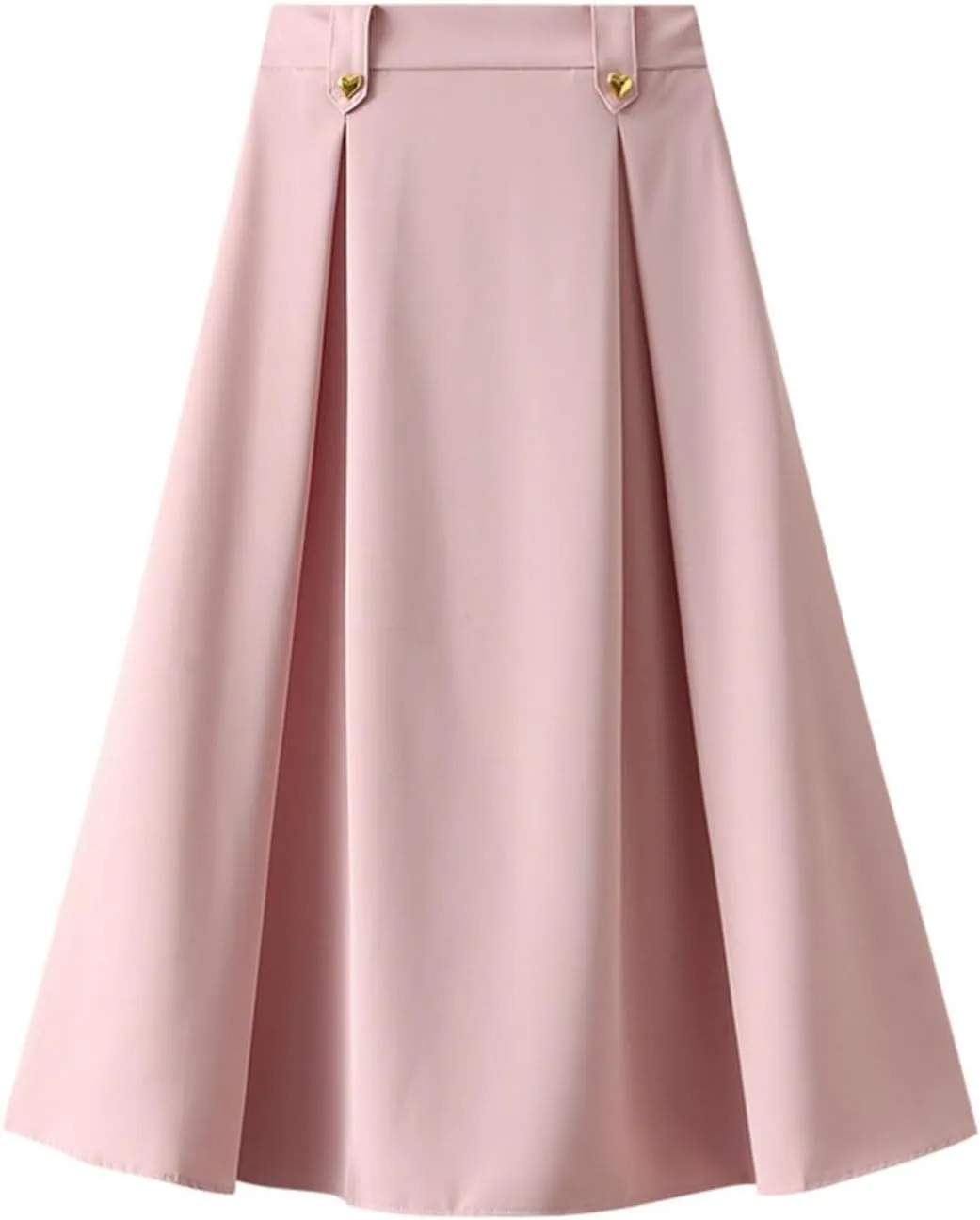 Women Fashion Casual Mid Length Suit Skirt A Line High Waisted Pleated Skirt Daily Long Leather Skirts for Women