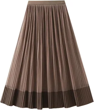 Women Mid Length Skirt Dance Party A Line High Waisted Reversible Tulle Skirt Holiday Party Costume Waistband for