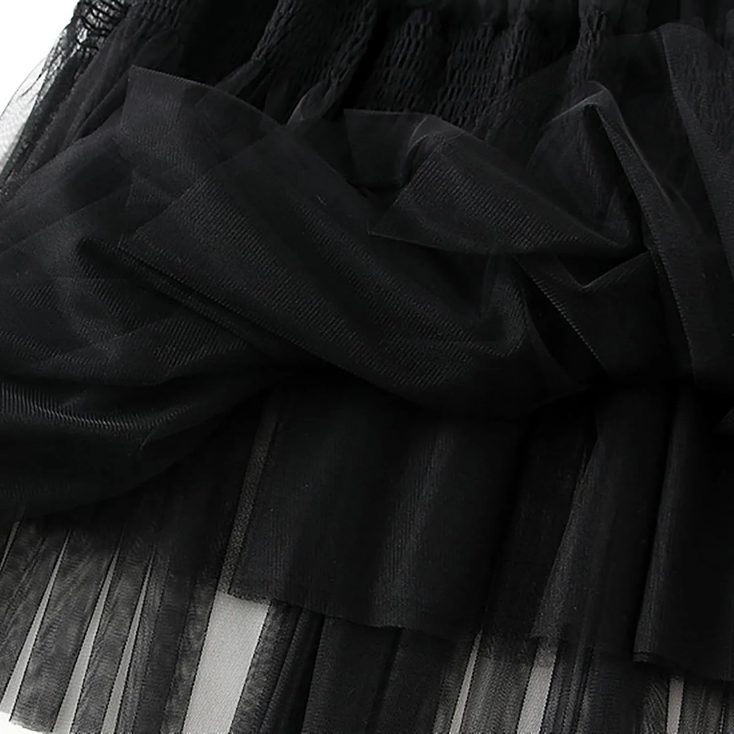Women Mid Length Skirt Dance Party A Line High Waisted Ruffles Tulle Skirt Holiday Party Costume Half Skirt Women