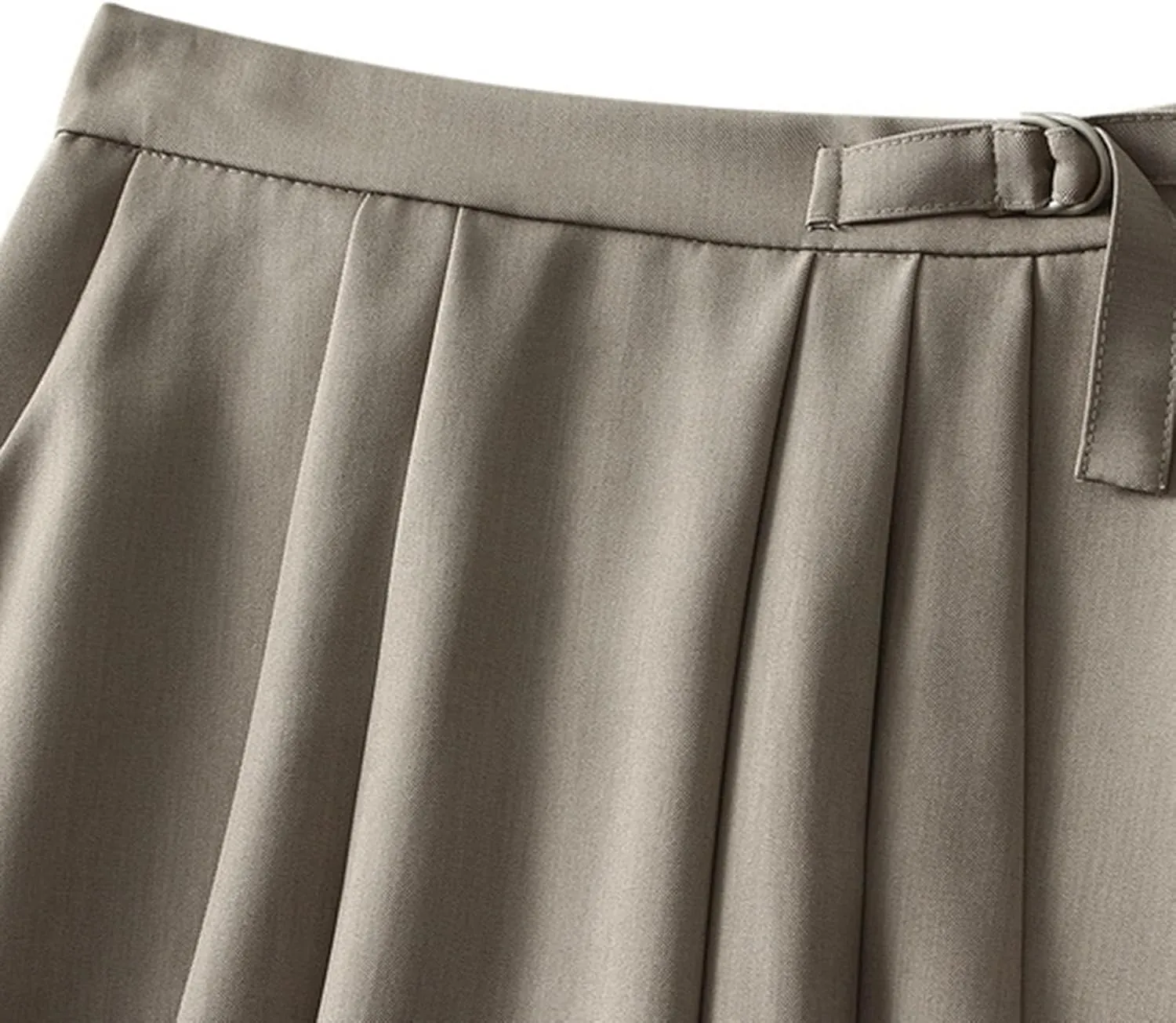 Women Mid Length Suit Skirt A Line High Waisted Pleated Skirt Daily Costume Half Suit Jean Skirts for Teen Girls