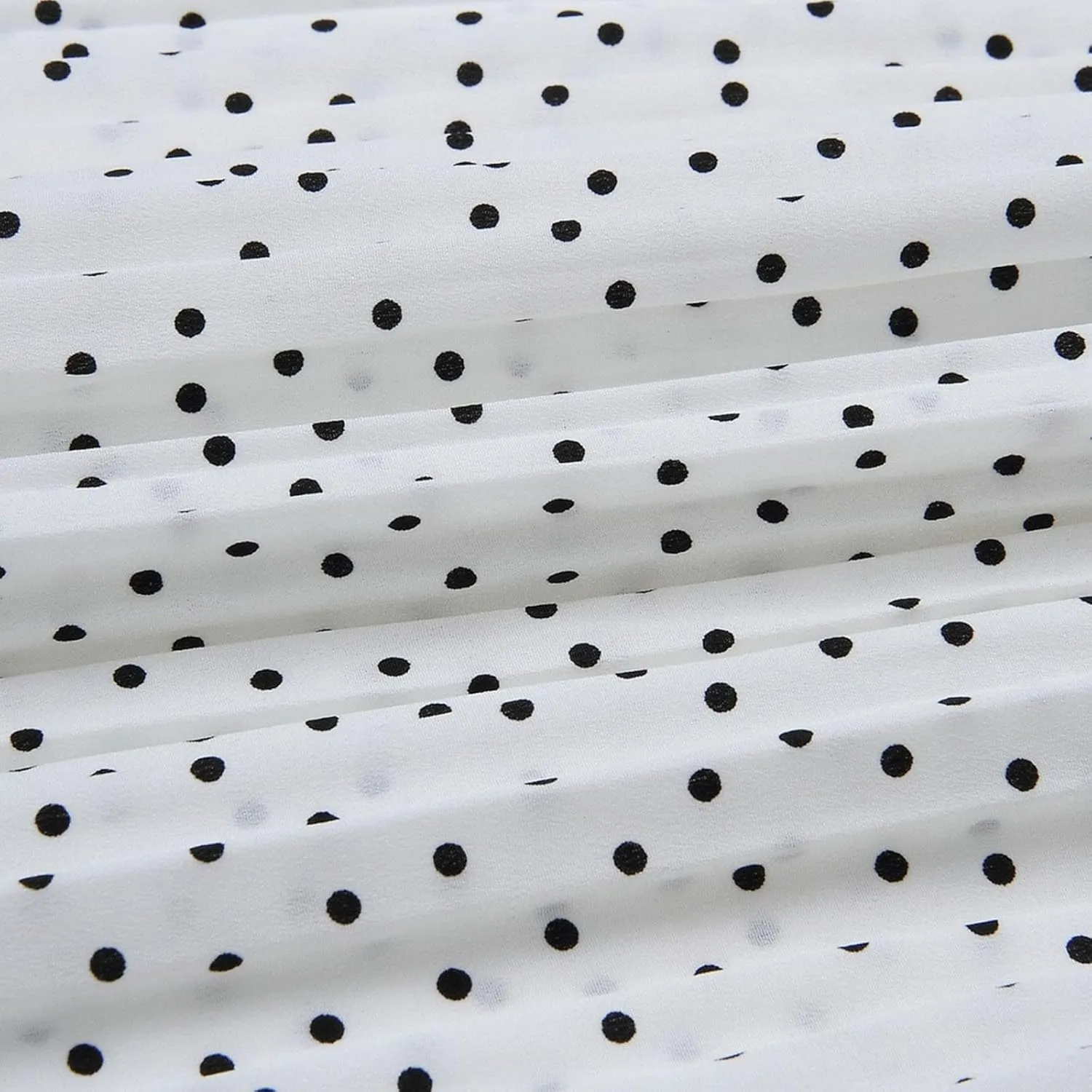 Women Polka Dot Pleated Maxi Skirt Elastic High Waist Flowy A Line Long Skirt Vintage Gingham Swing Midi Skirt
