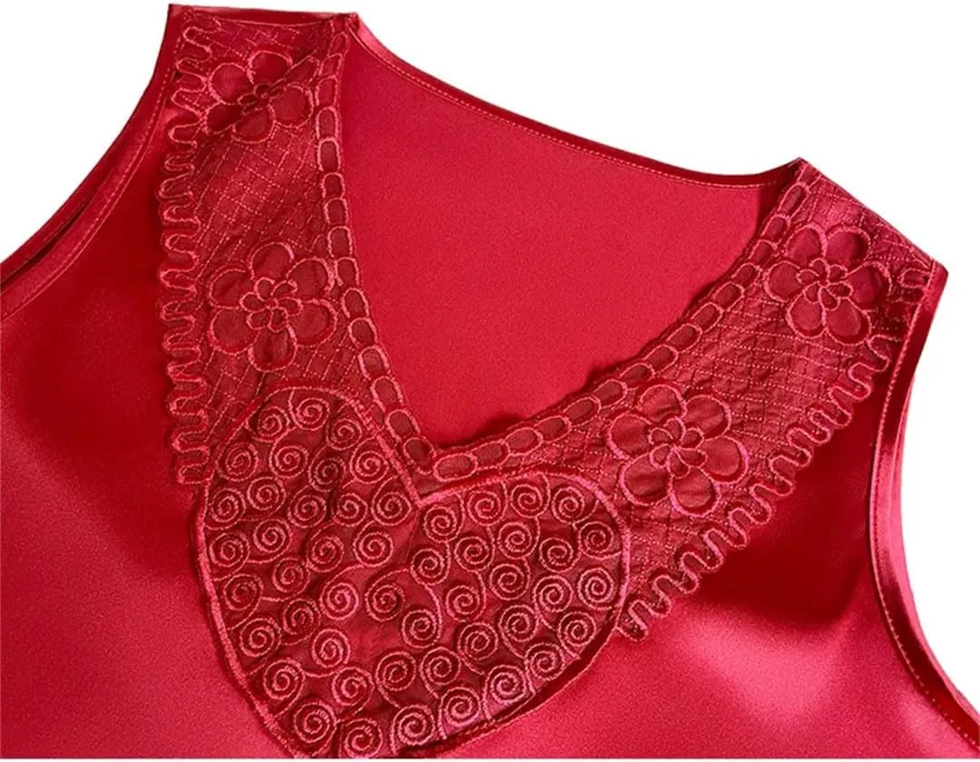 Women Summer V-Neck Sleeveless Casual Lace Camisole