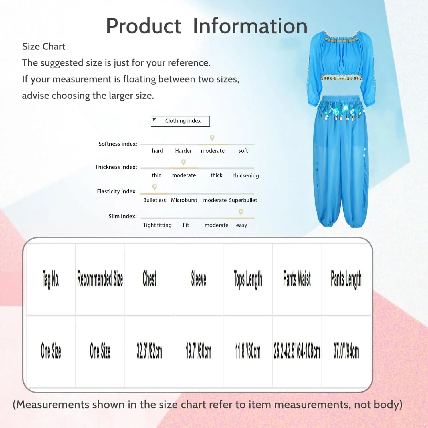 Women's 2Pcs Belly Dancer Costumes Crop Top Harem Pants with Built-in Shorts for Dress Up