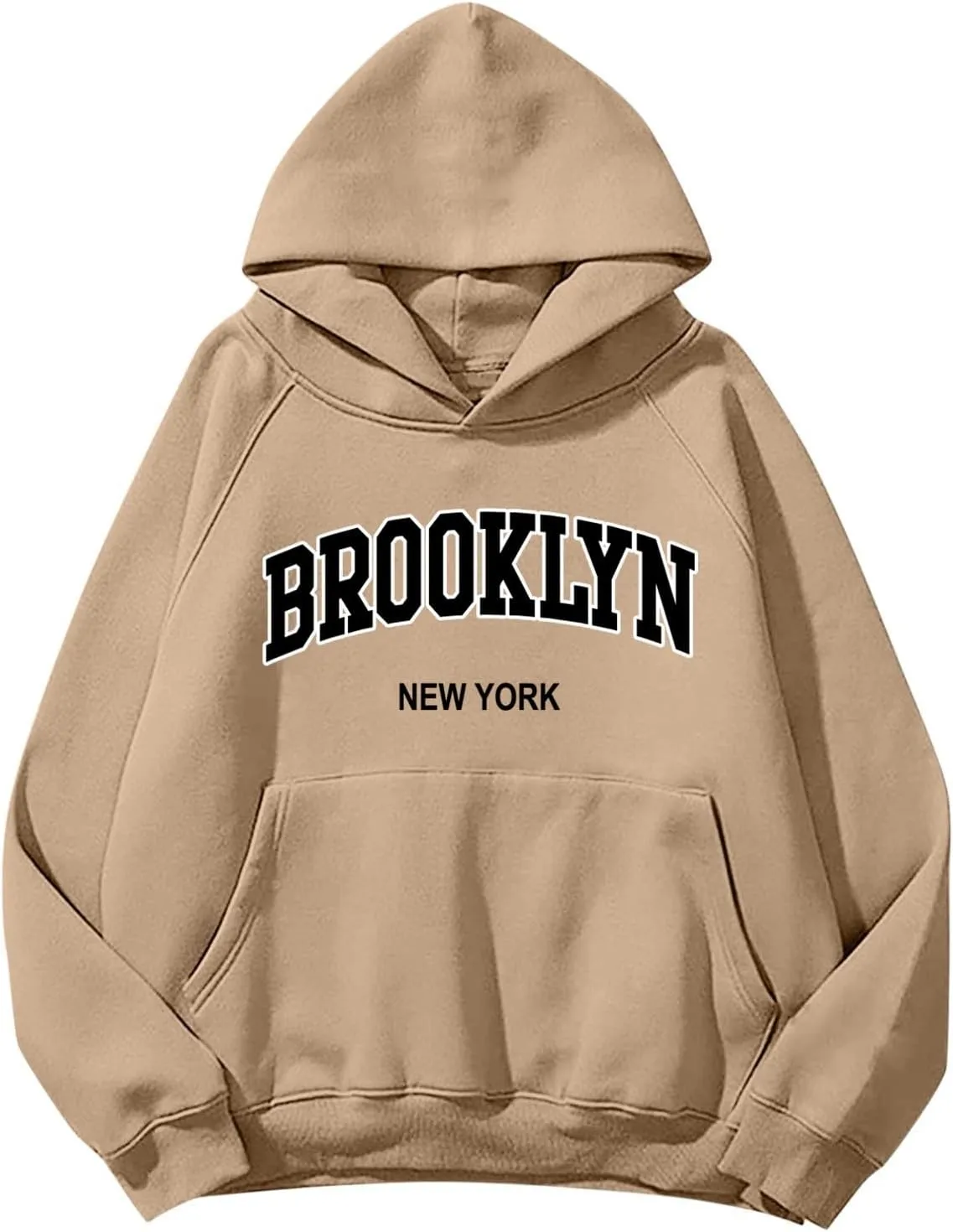 Womens Brooklyn Hoodies Trendy Y2K Oversized Sweatshirt New York Crewneck Long Sleeve Pullover Tops With Pockets