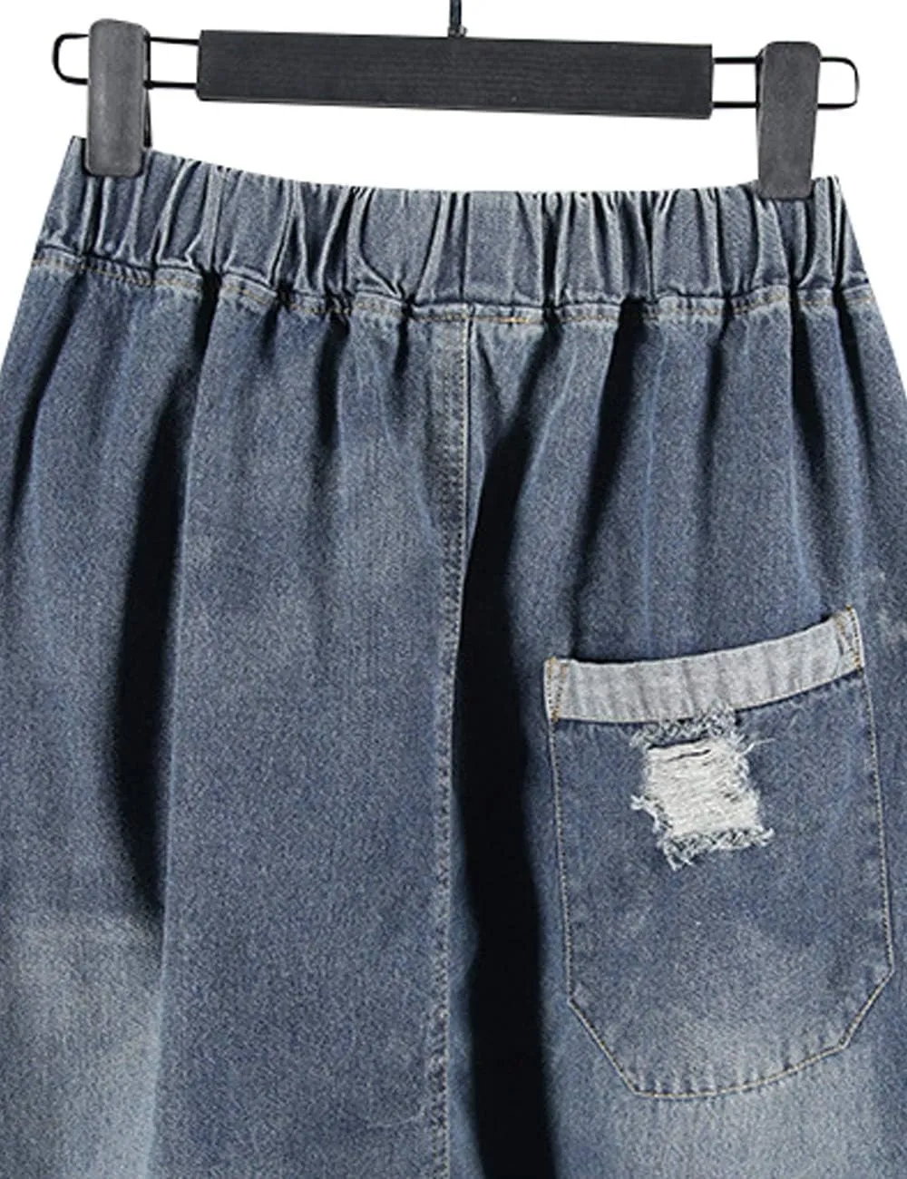 Women's Casual Hip Hop Drop Crotch Harem Jeans Denim Pants Trousers