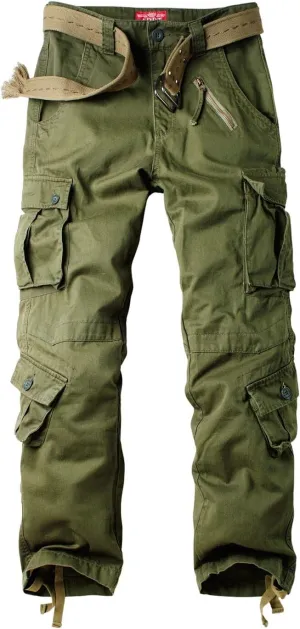 Women's Cotton Casual Military Army Cargo Combat Work Pants with 8 Pocket