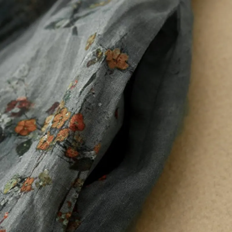 Women's Cotton Linen Bohemian Long Skirts 2025 Summer Vacation A Line Flowy Floral Boho High Waist Vacation Midi Skirts
