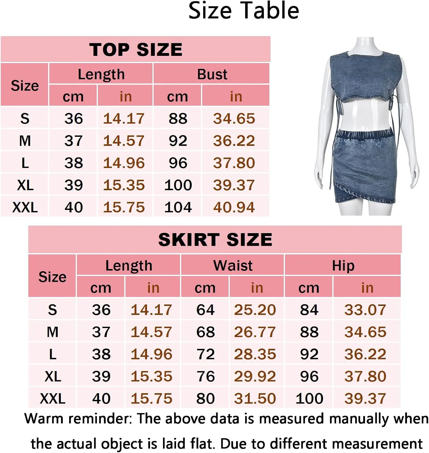 Women's Denim 2 Piece Outfits Sexy Lace Up Crop Tank Top High Waisted Jean Mini Skirt Clubwear