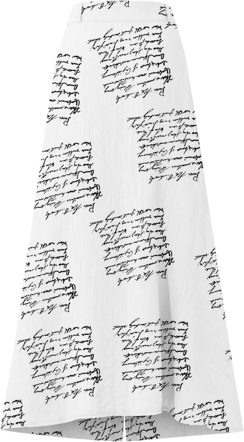 Womens Linen Button Down High Waist A Line Long Skirt Flowy Lightweight Slit Beach Maxi Skirt