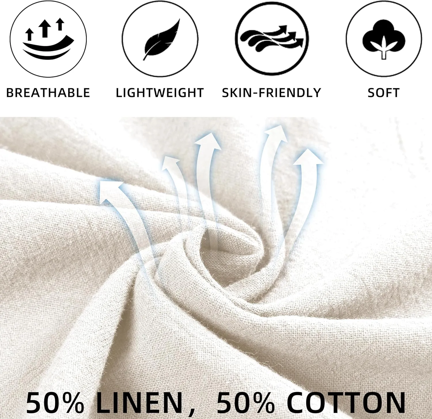 Womens Linen Pants Wide Leg High Waisted Drawstring Casual Loose Beach Pants with Pockets