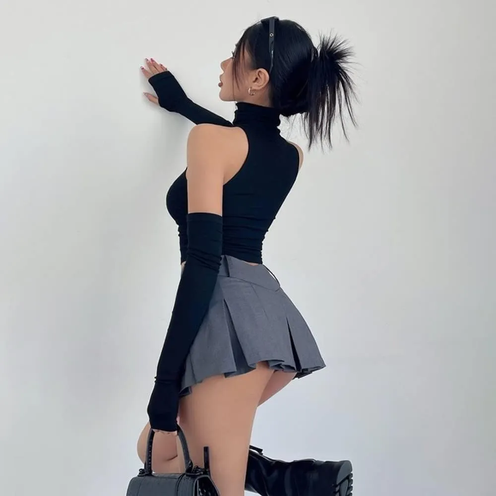 Womens Short Skirts - Sexy V Waist Design Pleated Skirts Summer Cute Aesthetic Micro Skirts High Waist A-Line Mini