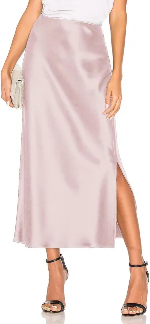Women's Silk Slip Satin Midi Skirt Dressy Flowy Ruffle Elastic High Waisted Flared Cocktail Party Work A Line Skirts