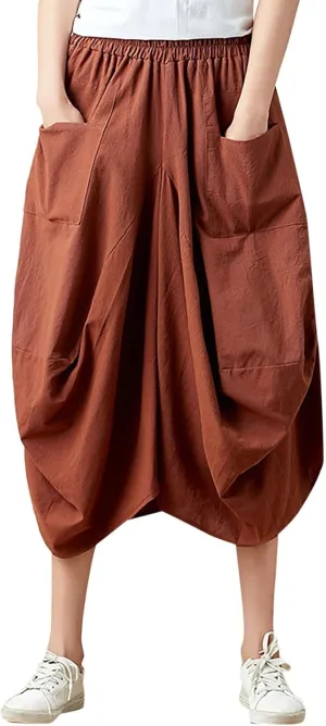 Women's Skirt Ethnic Style Cute Beautiful Loose Skirt Girls Plaid Skirt Size 12