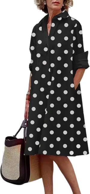 Womens Wedding Guest Button Down Dress Plus Size Linen Elegant Maxi Dress Cotton Long Lapel Shirtdress 2025 Swing