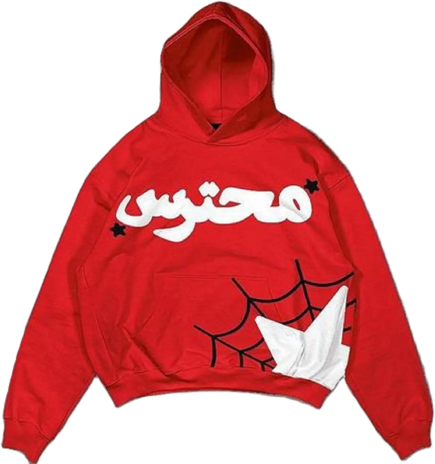Yoawdats Spider Web Hoodie Sweatshirt Y2K Graphic Long Sleeve Punk Tops Men Women Harajuku Oversized Pullover Streetwear